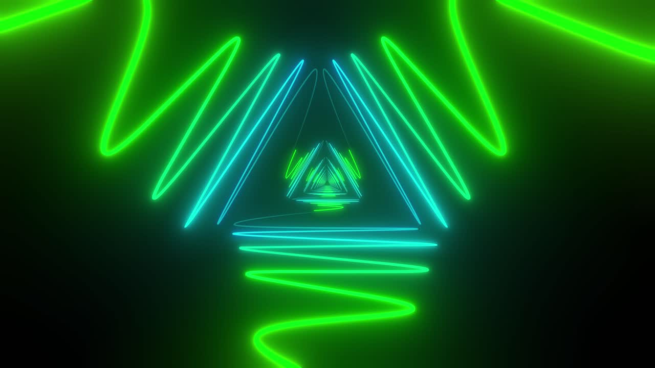 tunnel a triangolo al neon