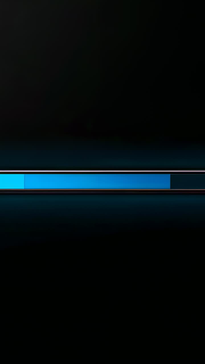 Vertical video: Loading centered progress bar advancing right on dark gradient, indicating progress