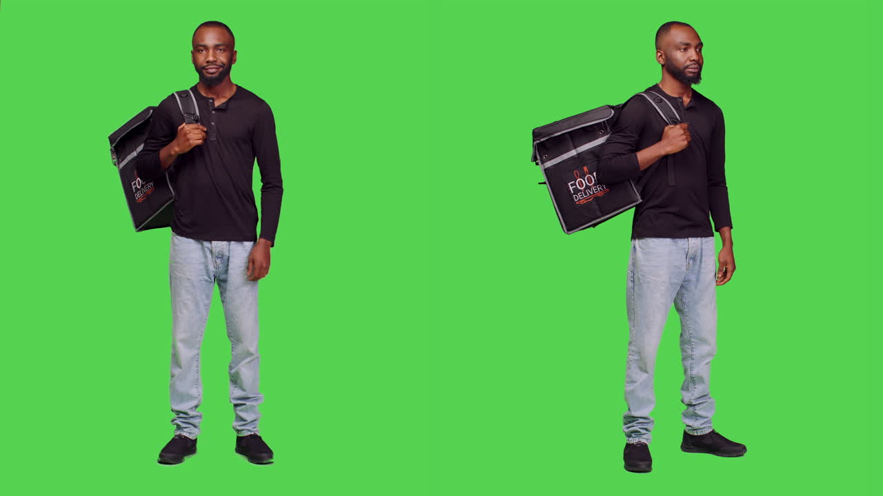 Man with food delivery bag