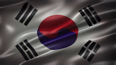 bandera de corea del sur, vista del frente, con un aspecto y sensación cinematográfica