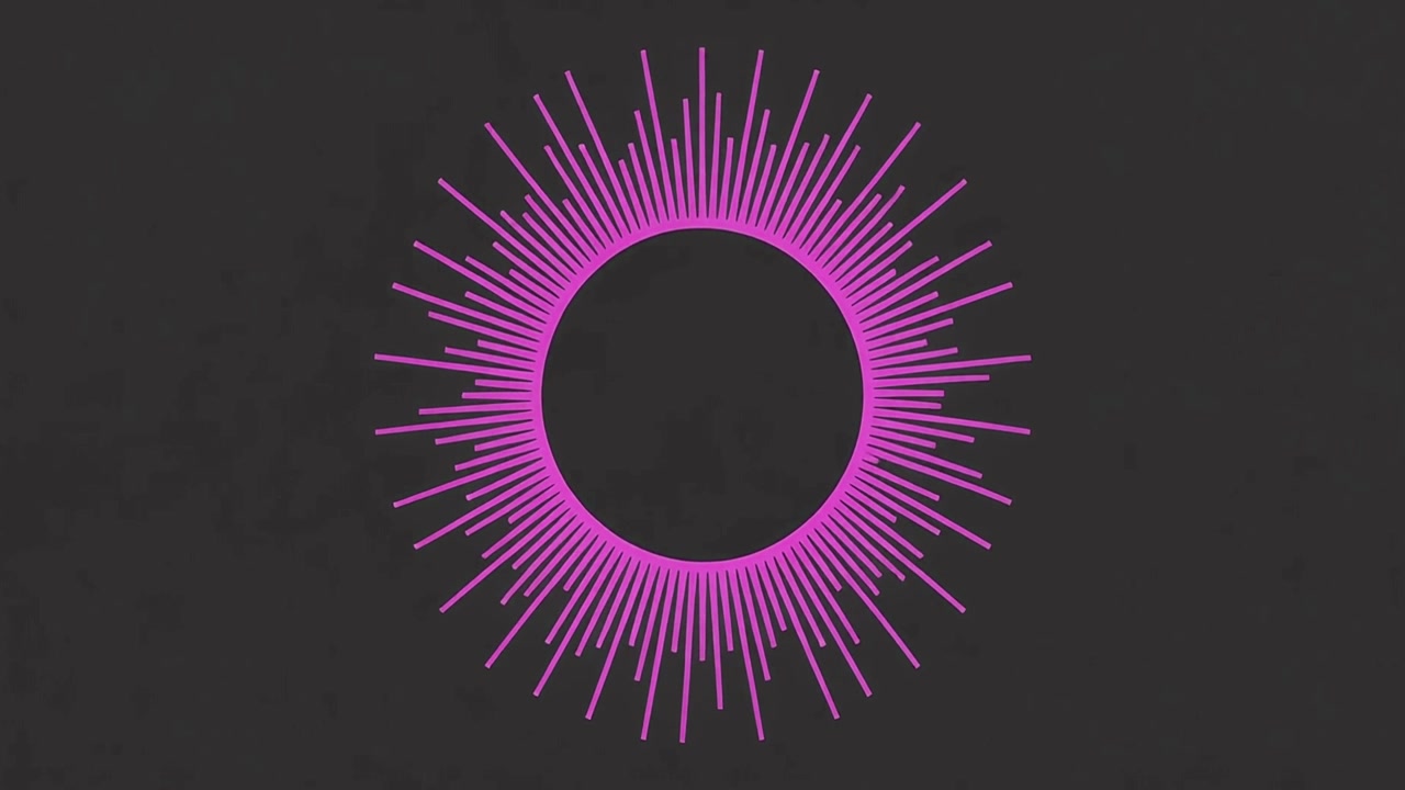 Animated Pink Circular Audio Waveform on Dark Background