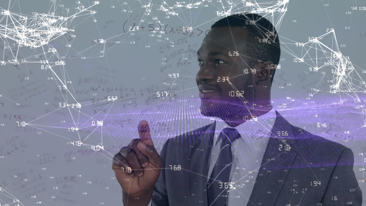 Animation of data processing over african american men