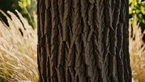 close-up of tree trunk with interesting bark texture