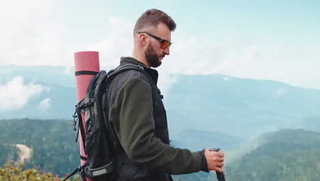 hiker in mountains