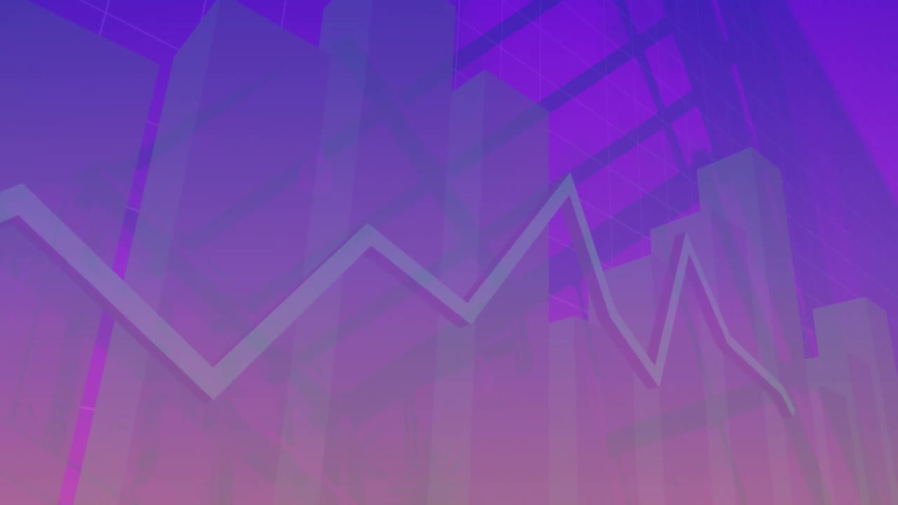 animación de múltiples gráficos en el patrón de cuadrícula sobre vista de ángulo bajo del techo de vidrio