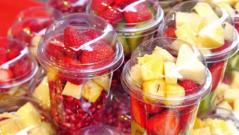 assorted fruit cups display