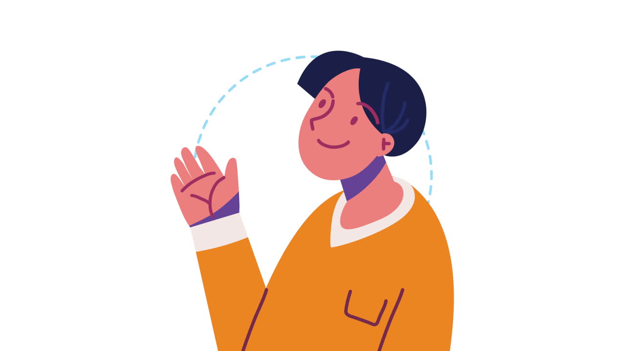 animado de personajes de avatar de joven