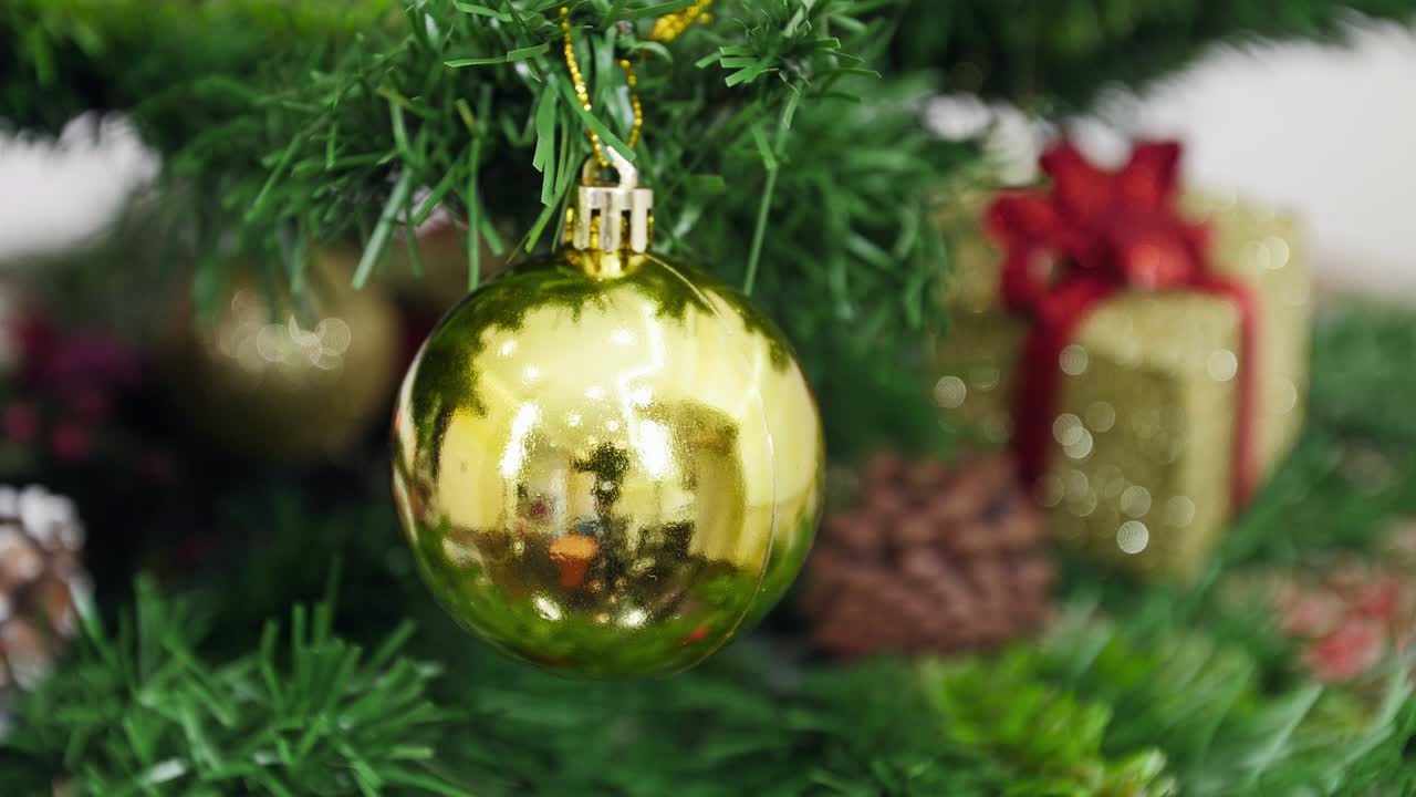 decoración del árbol de navidad bola de espejo dorado