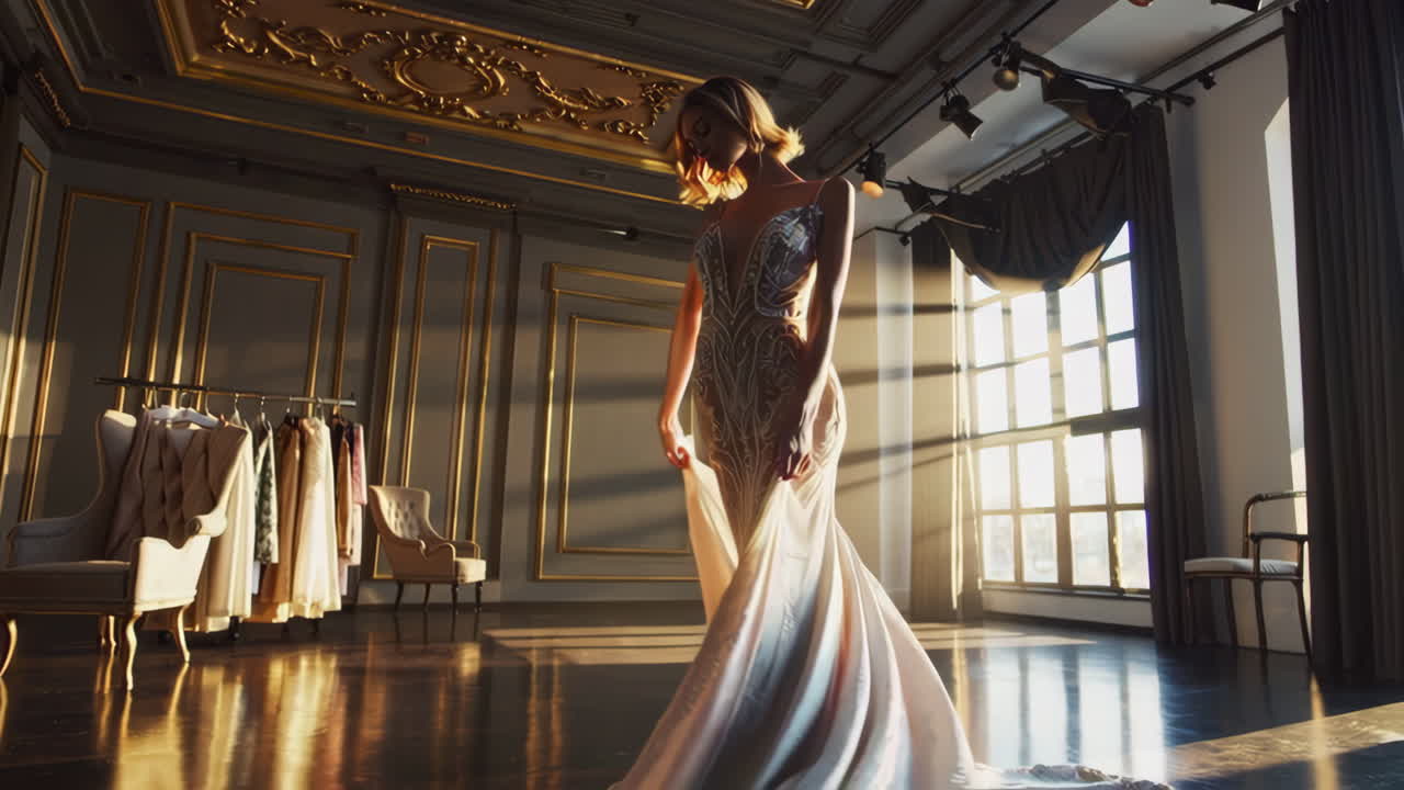 Elegant Woman in a Stunning Wedding Dress