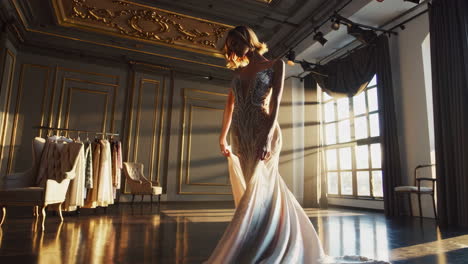 elegant woman in a stunning wedding dress