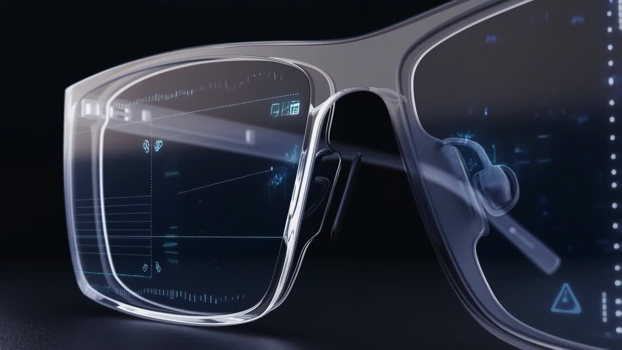 Futuristic Smart Glasses with Augmented Reality Digital Display
