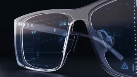futuristic smart glasses with augmented reality digital display