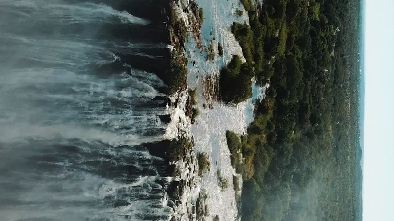 Vertical Aerial View Victoria Falls, Shungu Namutitima at the Border of Zimbabwe and Zambia in Africa