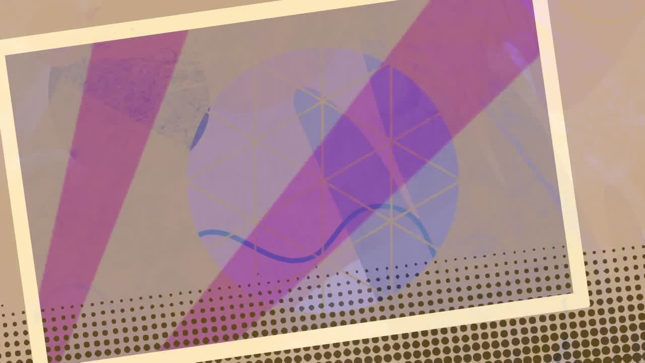 animación digital del banner con espacio de copia y formas abstractas contra un fondo radial púrpura