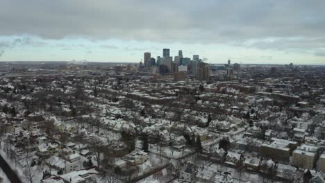 aerial view of family neighborhood in minneapolis