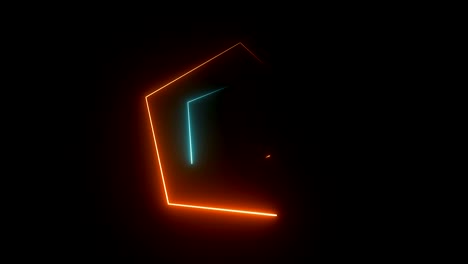el pentágono futurista hud el túnel hexágono bucle vj sin costuras gráficos de movimiento de neón 4k para led