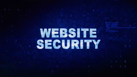 website security text digital noise twitch and glitch effect tv screen loop animation background