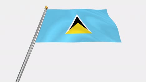 loop video of saint lucia flag  fluttering in the wind, slow motion video of 4k , with alpha channel