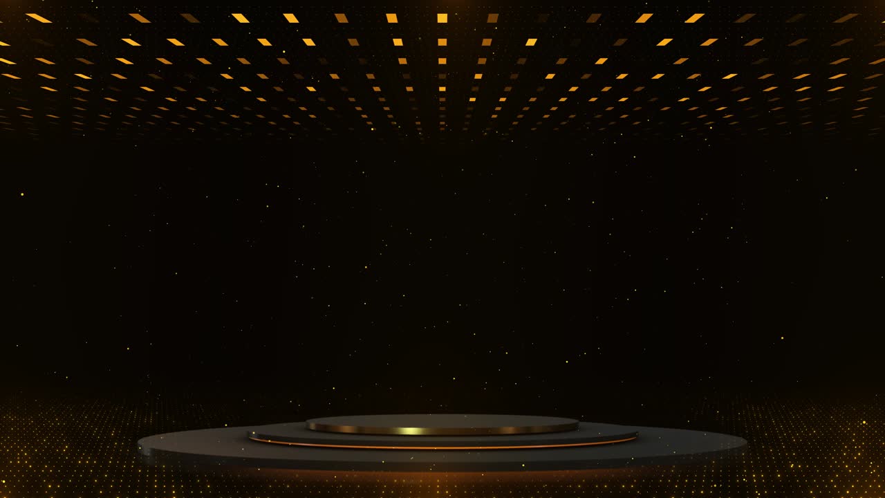 Animated award party stage golden stage backdrop stage podium realistic 3d elements moving animation