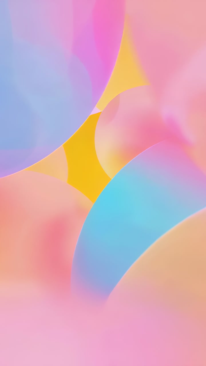 Vertical video: Starting playback pastel blobs shifting in frame, revealing star gap and cyan wedge