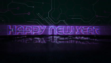 Happy-New-Year-text-on-motherboard-with-neon-light