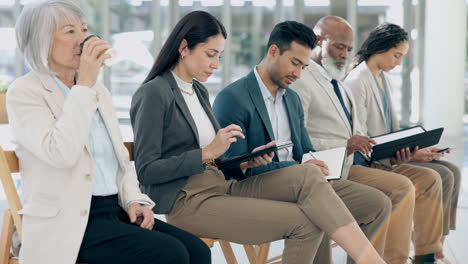 waiting room, recruitment and people with phone