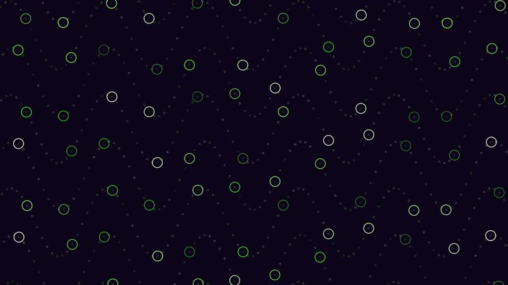 Neon futuristic rings pattern on dark space