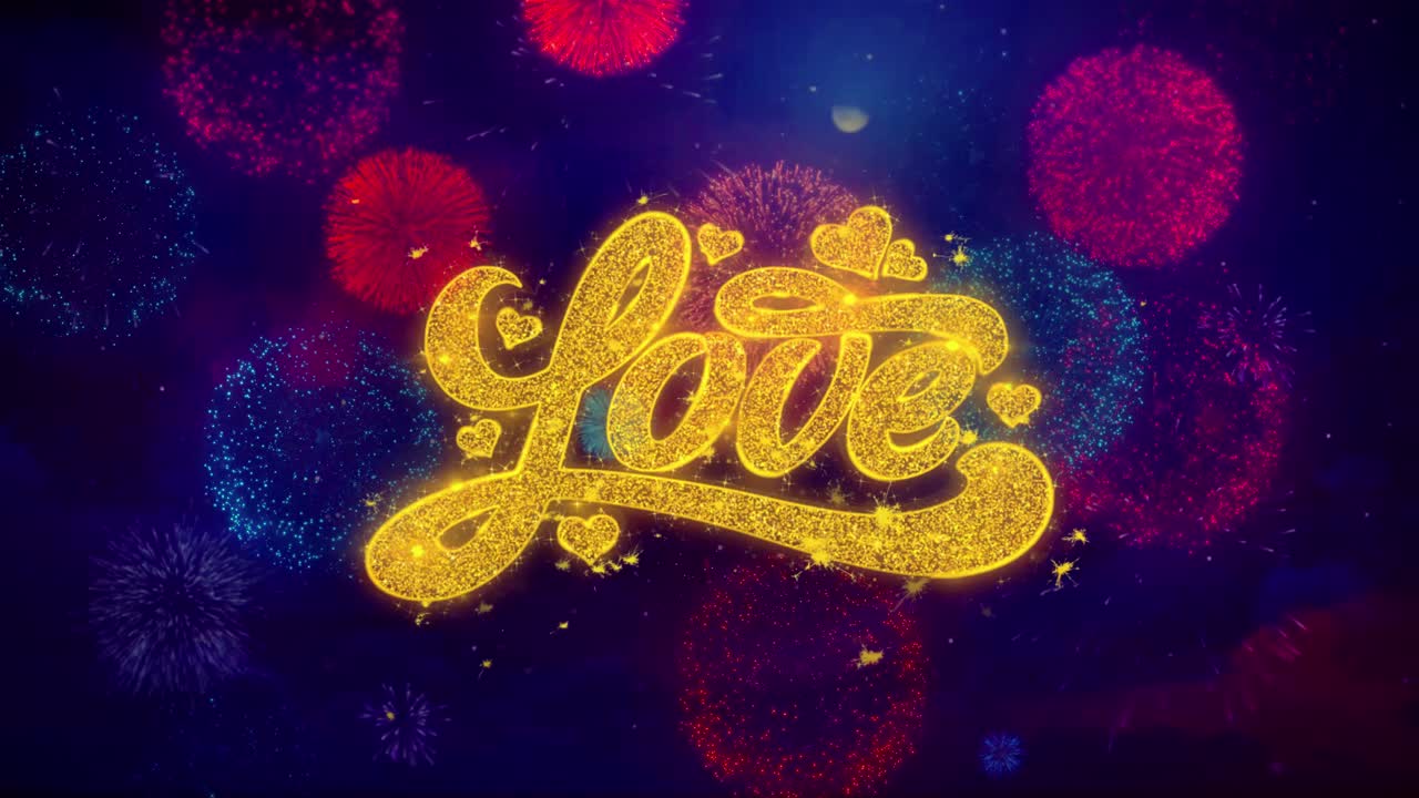 Golden Love with Fireworks