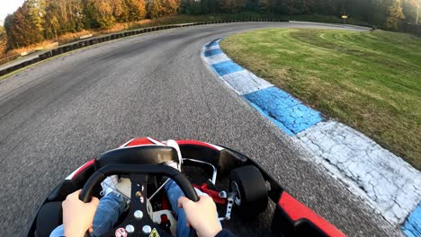 getting go cart racing on race track and in life at sunset