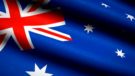 australia flag waving textile textured background. seamless loop animation. full screen. slow motion. 4k video