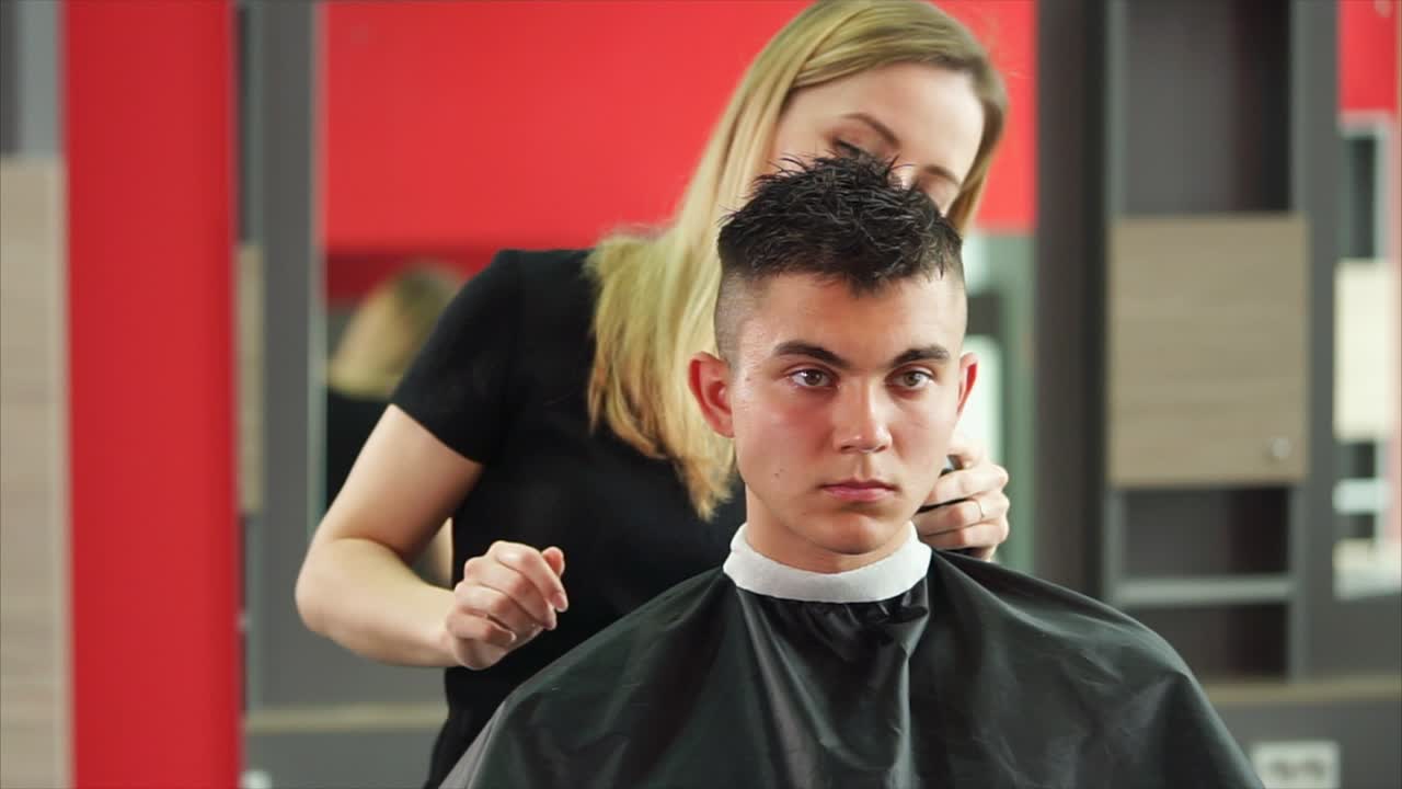 Teenager Getting a Haircut