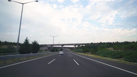fast car on highway.