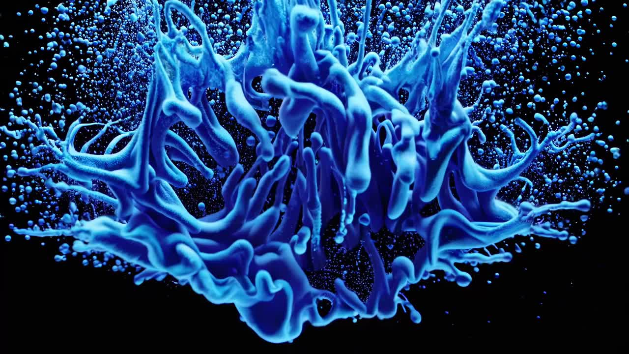 Abstract Blue Ink Splash