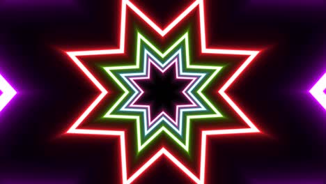 fondo de túnel de neón en forma de estrella