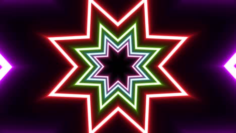 star shaped neon tunnel background