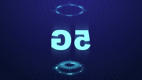 animation of 5g sign rotation hud, ui design. wireless network connection. internet technology, digital futuristic service. worldwide global communication high speed wi-fi satellite internet coverage