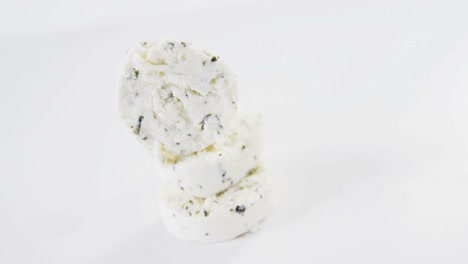 slice of cheese on white background