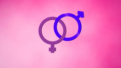 animación de un símbolo heterosexual sobre un fondo rosado