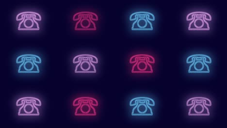 Neonfarbenes-Retro-telefonmuster-In-Der-Nacht