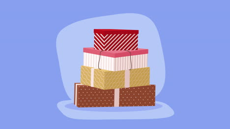 Una pila de cajas de regalos de colores