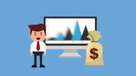 diseño de iconos financieros, animación de video