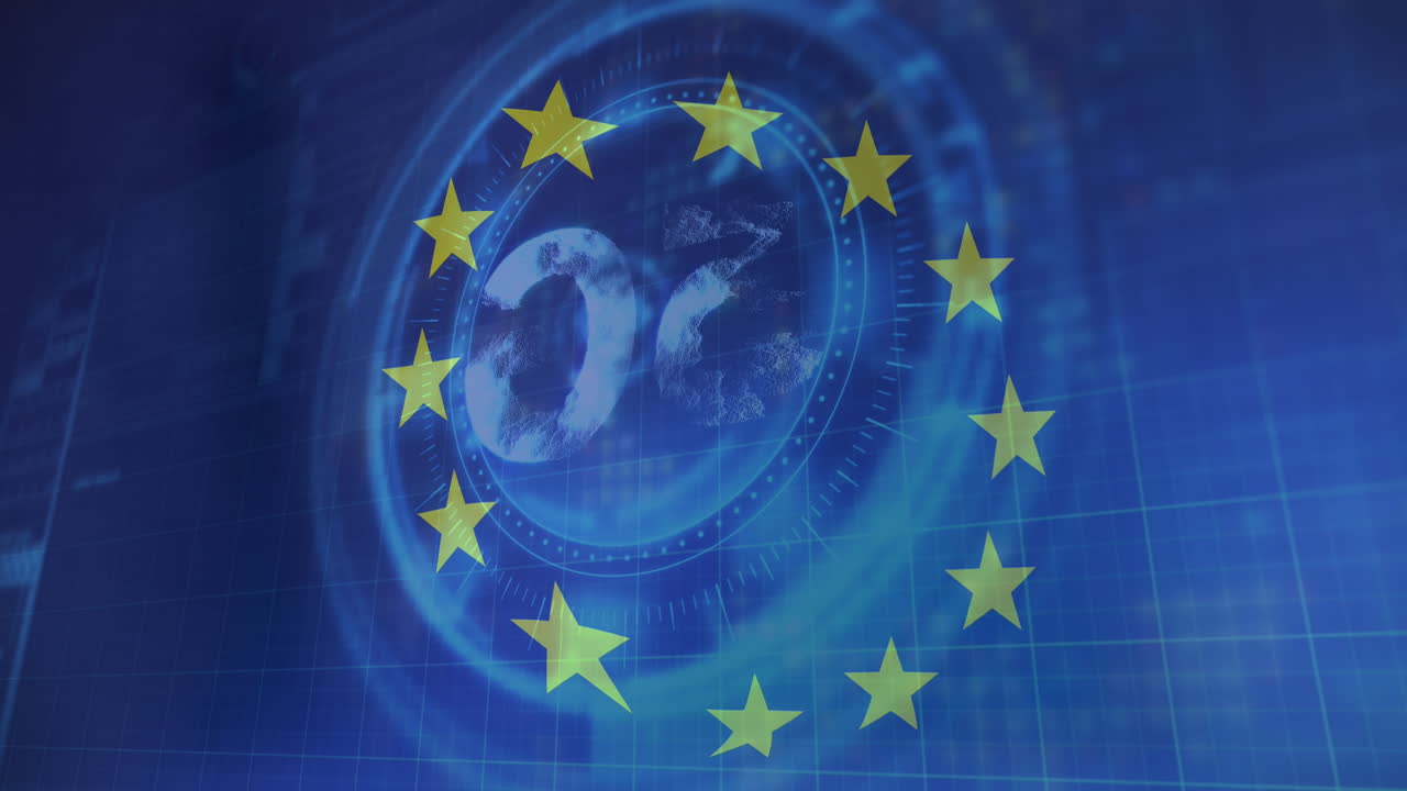 eu의  ⁇ 발 위의 범위 스캐닝과 5g 기호의 애니메이션