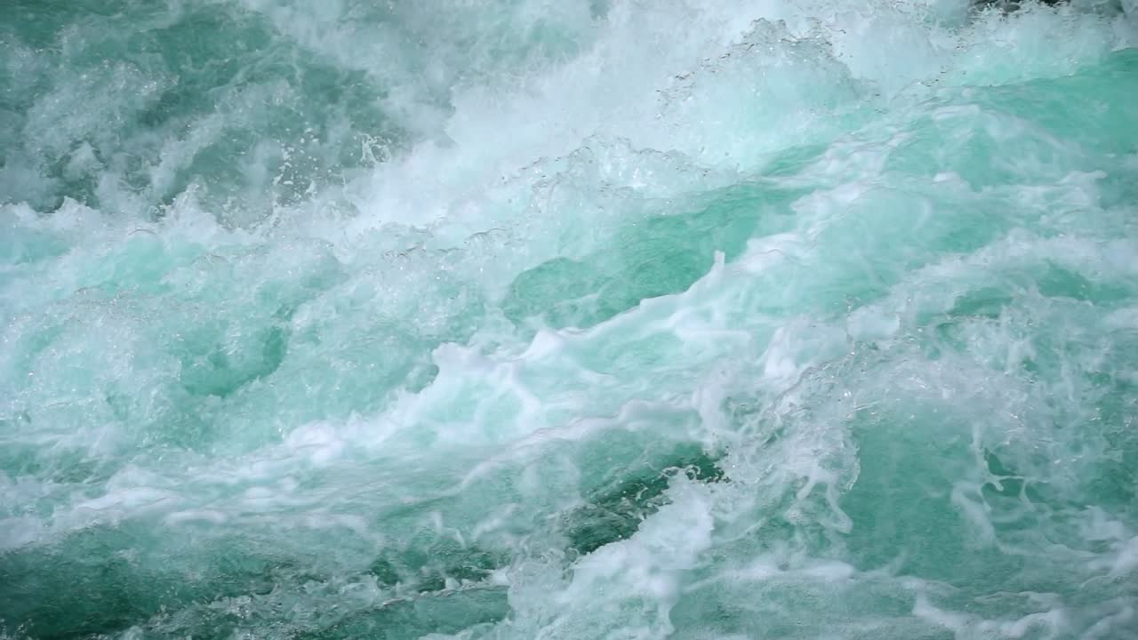 Mountain river water with slow motion closeup