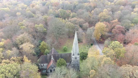High-Beach-Church-Aerial-footage-in-Autumn-4K