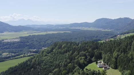 Serenity-at-highlands-of-Lavamund-Austria-woods-aerial