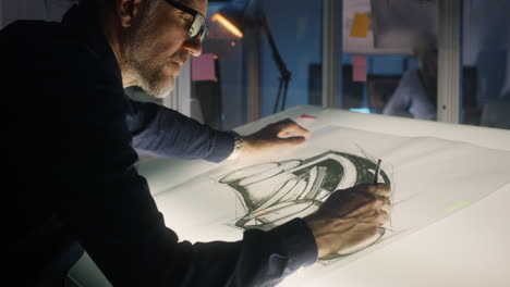 designer working on a concept sketch