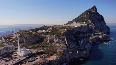 Aerial-View-Of-King-Fahad-bin-Abdulaziz-Al-Saud-Mosque-At-Europa-Point-In-Gibraltar