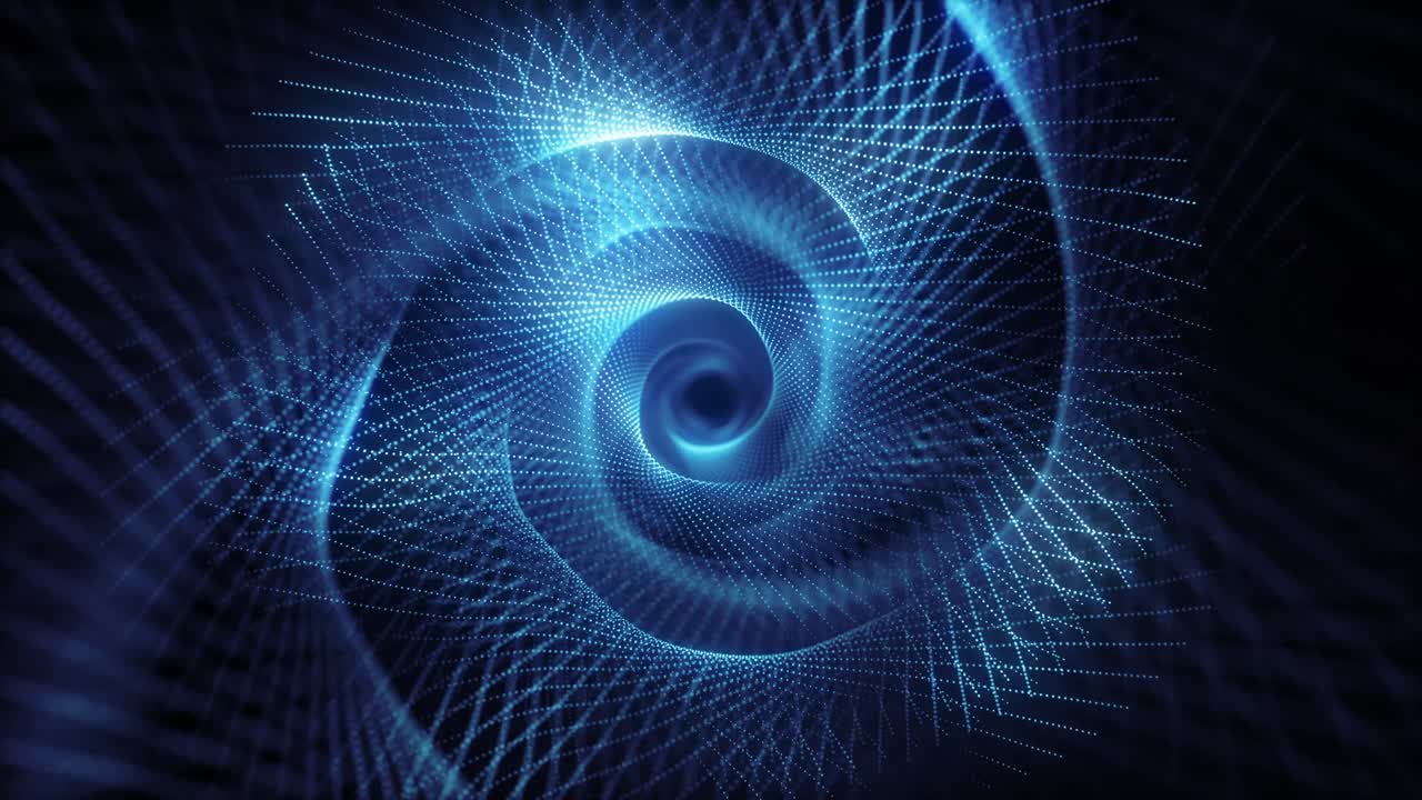 Abstract Blue Spiral Tunnel