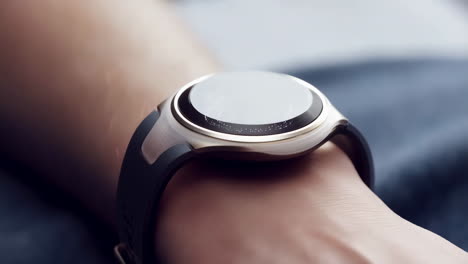 close-up of a smartwatch on a person's wrist