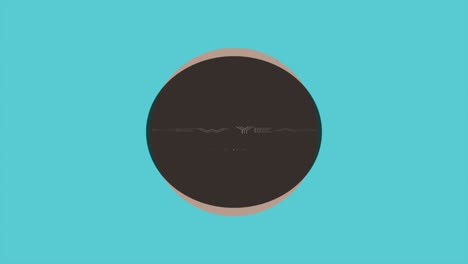 feliz año nuevo con círculo negro sobre fondo azul